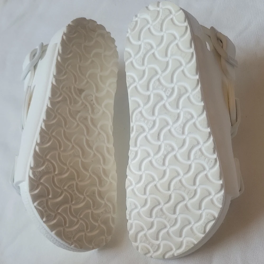Birkenstock Kids White Double-Buckle EVA Sandals